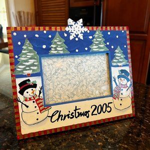 Rare Vintage Exposures Hand Painted CHRISTMAS 2005 Picture Frame